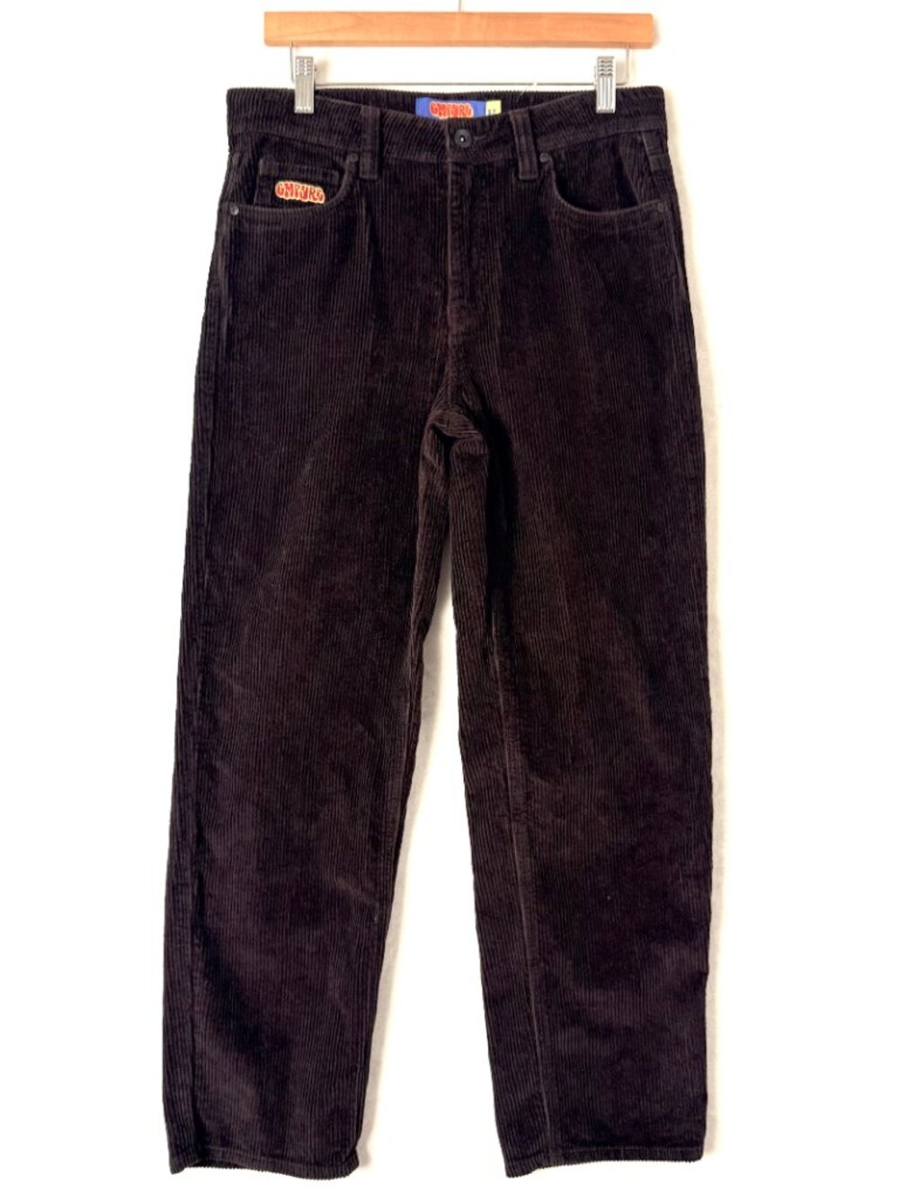 EMPYRE Corduroy Skater Y2K Retro Streetwear Relaxed Straight Pants Mens 27 Brown
